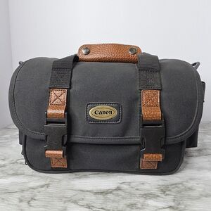 Vintage 1990s Canon Black Camera Bag Pockets Compartments